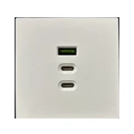 Фото #1 товара ARL NOBE USB Розетка тип А+С+С софт-тач белый кварц SCT-MUACC-SFPL-FC-WH (65W, QC3) (Arlight, -)