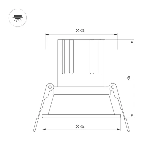 Фото #2 товара Светильник MS-FLOW-BUILT-R85-12W Day4000 (WH, 15 deg, 230V) (Arlight, IP20 Металл, 5 лет)