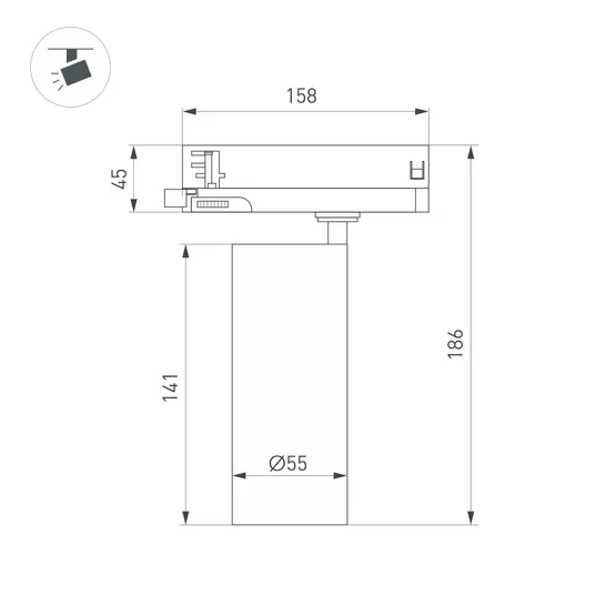 Фото #3 товара Светильник LGD-GERA-4TR-R55-10W Warm3000 (BK, 15 deg, 230V) (Arlight, IP20 Металл, 5 лет)