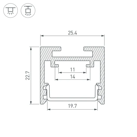 Фото #5 товара Профиль SL-LINE-2522-2500 MINT  (Arlight, Алюминий)