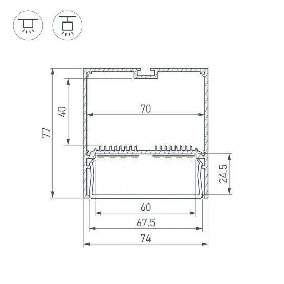 Фото #3 товара Профиль SL-LINE-7477-2000 ANOD (BY) (Arlight, Алюминий)
