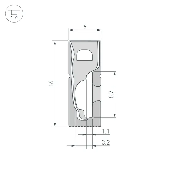 Фото #3 товара Силиконовый профиль WPH-FLEX-0616-SIDE-S9-5m FULL BLACK (Arlight, Силикон)