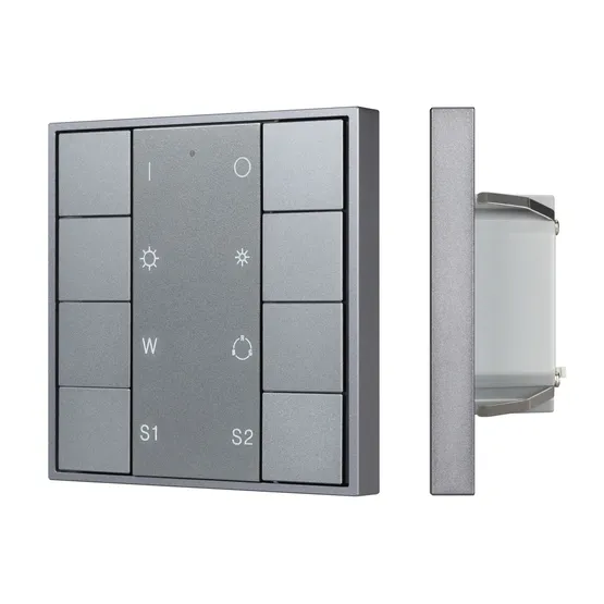 Фото #1 товара INTELLIGENT ARLIGHT Кнопочная панель DALI-201-23-1G-2SC-RGBW-DT8-IN Silver (BUS, Frame) (IARL, IP20 Металл, 3 года)
