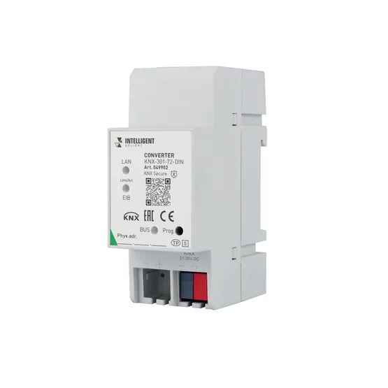 Фото товара INTELLIGENT ARLIGHT Конвертер KNX-301-72-DIN Grey (BUS, RJ-45, KNX-IP) (IARL, IP20 Пластик, 2 года)