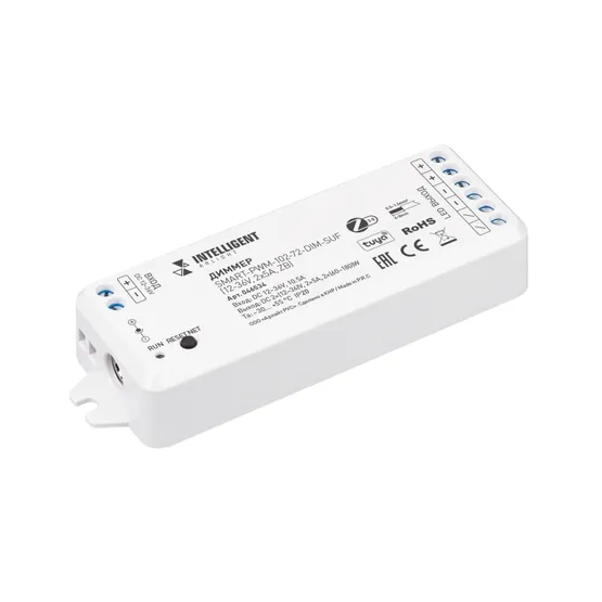 Фото товара INTELLIGENT ARLIGHT Диммер SMART-PWM-102-72-DIM-SUF (12-36V, 2x5A, ZB) (IARL, Пластик)